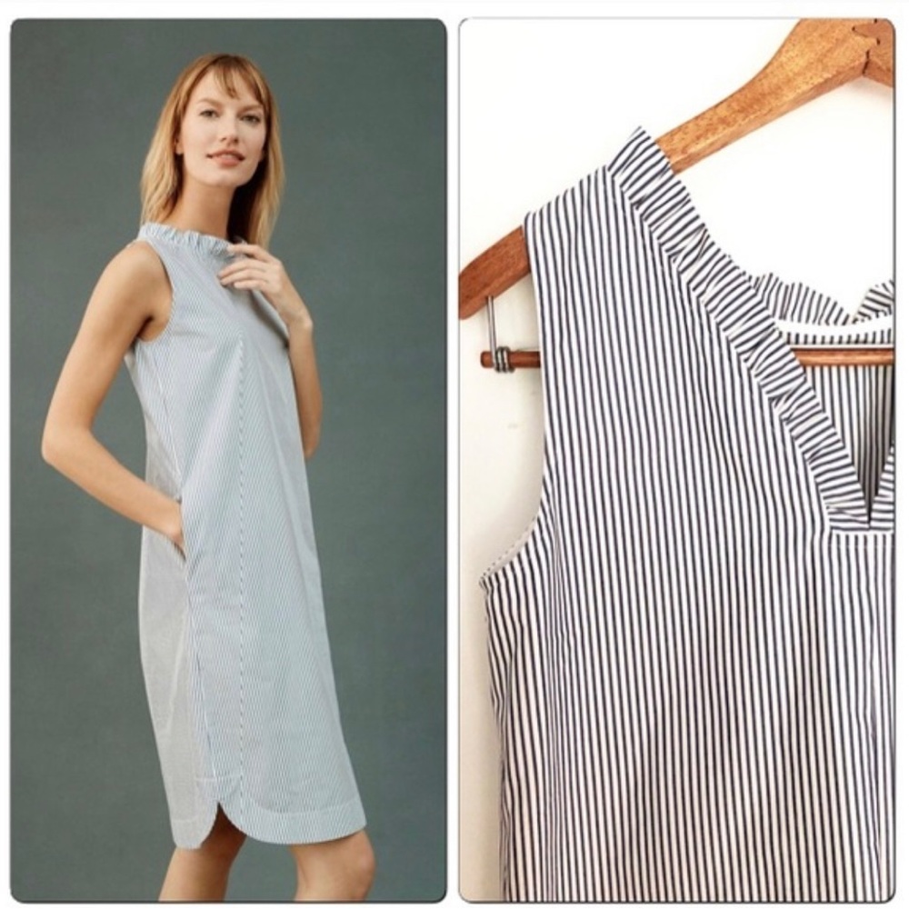 Lafayette 148 New York Chambray Multi Stripped dress